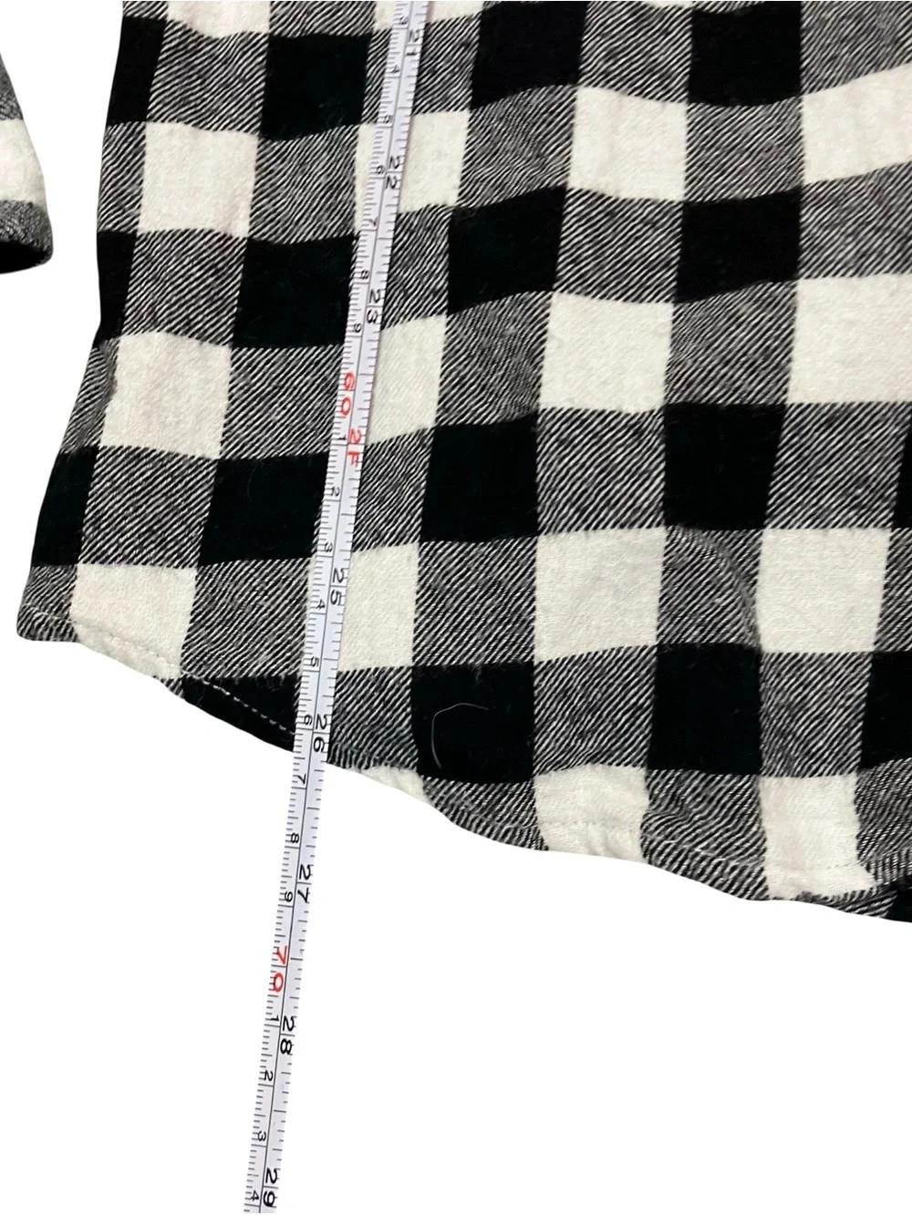 J Crew Slim Flannel Shirt Mens Medium Black White Buffalo Check Button Up Long